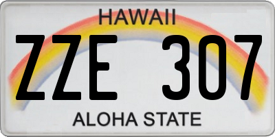 HI license plate ZZE307