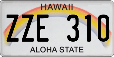 HI license plate ZZE310