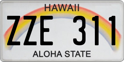 HI license plate ZZE311