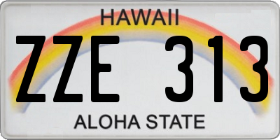 HI license plate ZZE313