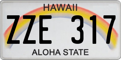 HI license plate ZZE317