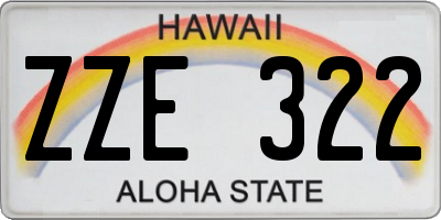 HI license plate ZZE322