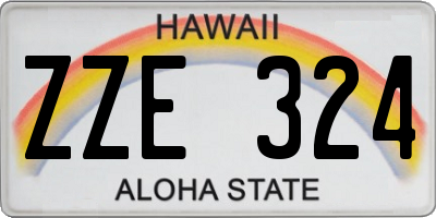 HI license plate ZZE324