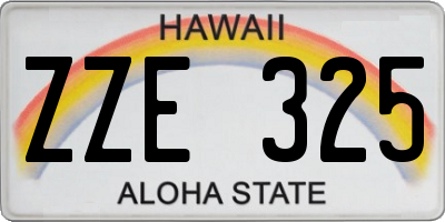 HI license plate ZZE325