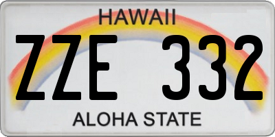 HI license plate ZZE332