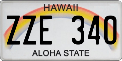 HI license plate ZZE340