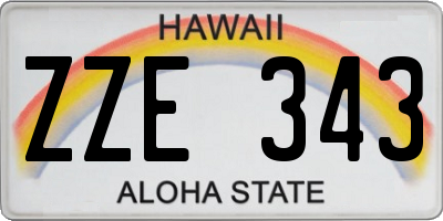 HI license plate ZZE343