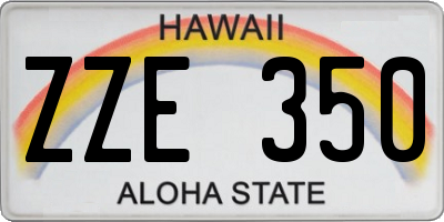 HI license plate ZZE350