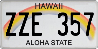 HI license plate ZZE357