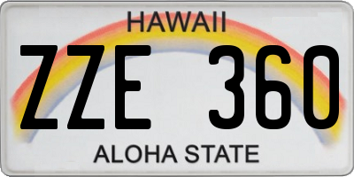 HI license plate ZZE360