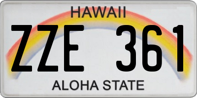HI license plate ZZE361