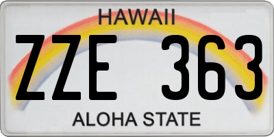 HI license plate ZZE363