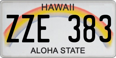 HI license plate ZZE383