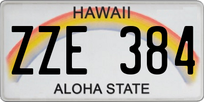 HI license plate ZZE384