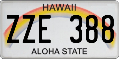 HI license plate ZZE388