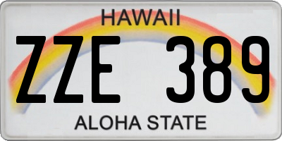 HI license plate ZZE389