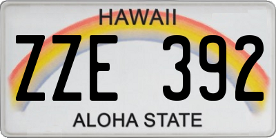 HI license plate ZZE392