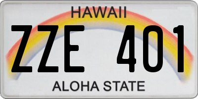 HI license plate ZZE401