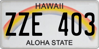HI license plate ZZE403