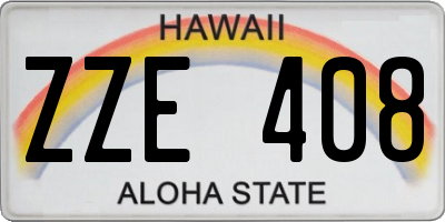 HI license plate ZZE408