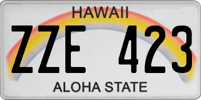 HI license plate ZZE423