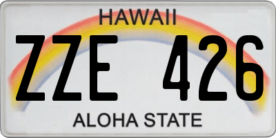 HI license plate ZZE426