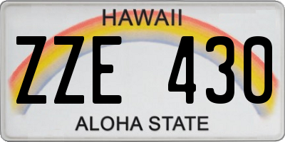 HI license plate ZZE430