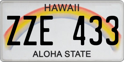 HI license plate ZZE433