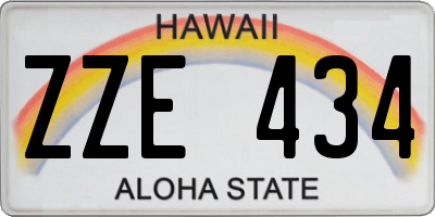 HI license plate ZZE434