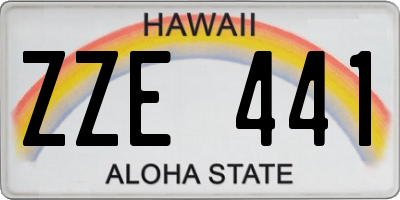 HI license plate ZZE441