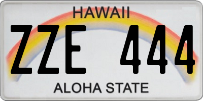 HI license plate ZZE444