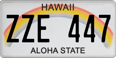 HI license plate ZZE447