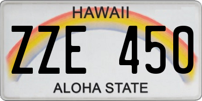 HI license plate ZZE450