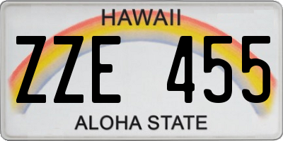 HI license plate ZZE455
