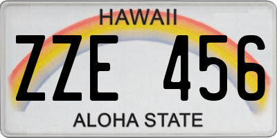 HI license plate ZZE456