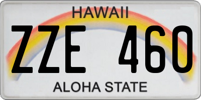 HI license plate ZZE460