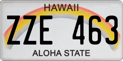 HI license plate ZZE463