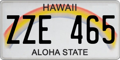 HI license plate ZZE465