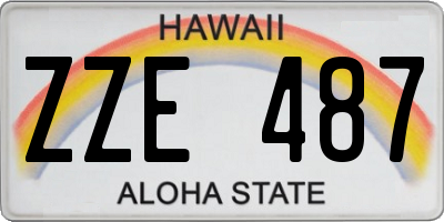 HI license plate ZZE487