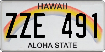 HI license plate ZZE491