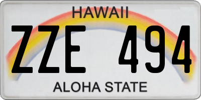 HI license plate ZZE494
