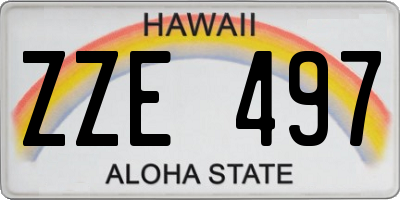 HI license plate ZZE497