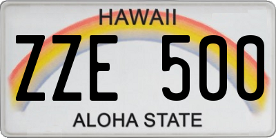 HI license plate ZZE500