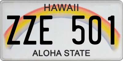HI license plate ZZE501