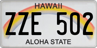 HI license plate ZZE502