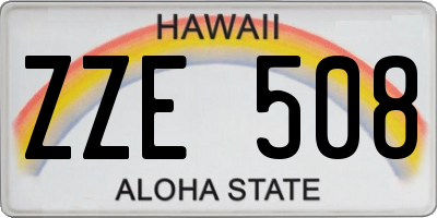 HI license plate ZZE508