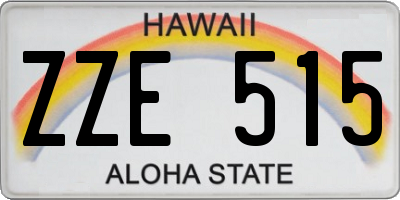 HI license plate ZZE515