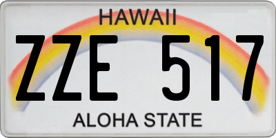 HI license plate ZZE517