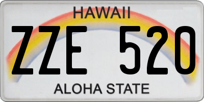 HI license plate ZZE520