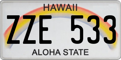 HI license plate ZZE533